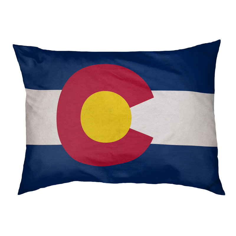 Coussin de concepteur colorado flag Burien, L 42 po x l 52 po, Noir