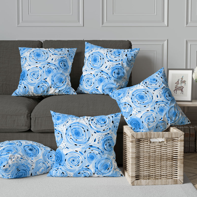 Coussin Twist Tornado Broadcloth, H 18 po x l 18 po, Bleu