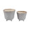 Sagebrook Home Unique Footed Planters, Ivory, 2-Pieces