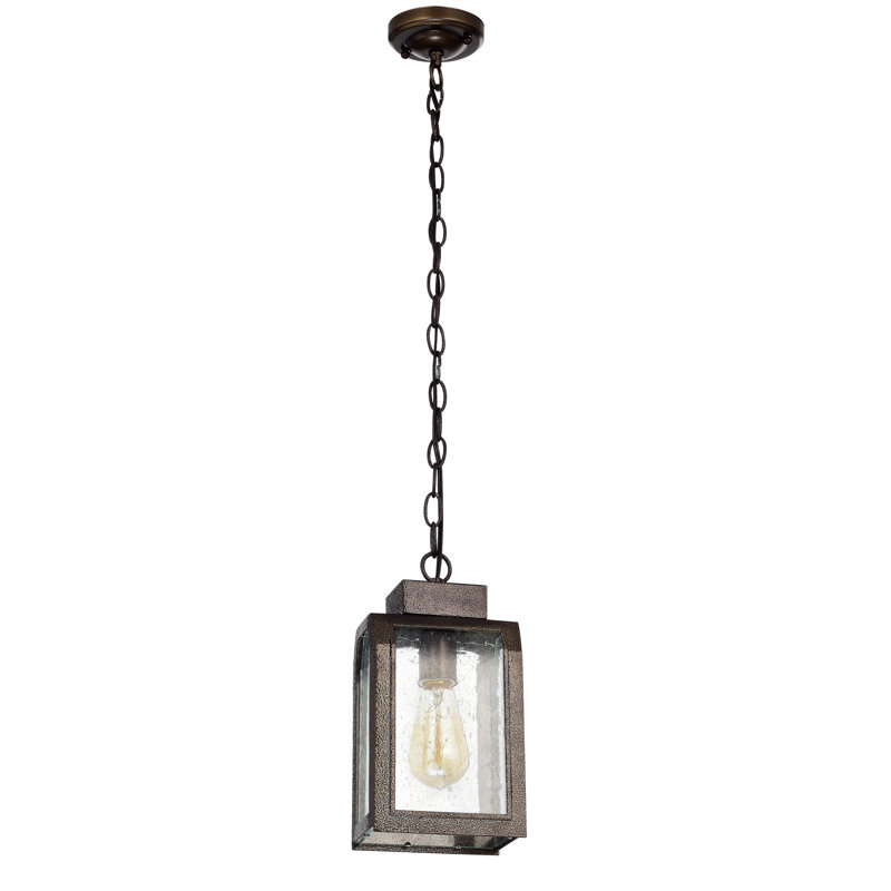 Luminaire suspendu rectangulaire à 1 lumière Abram, Or antique