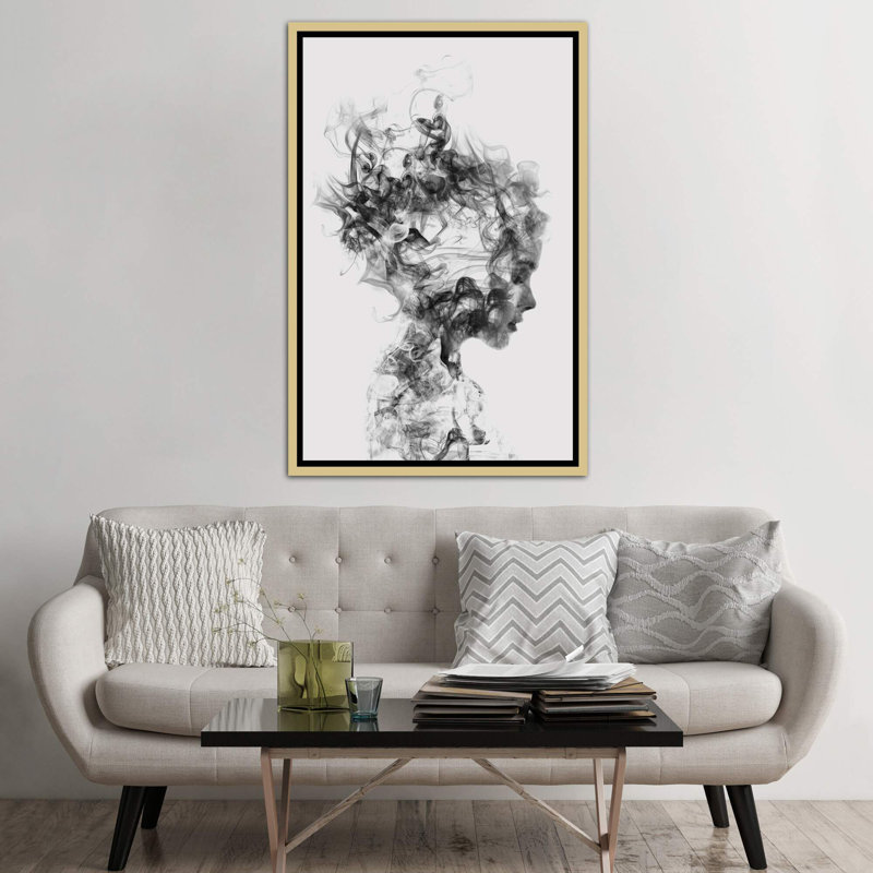 « dissolve me » par dániel taylor, reproduction d’art, H 60 po x l 40po x P 1,5 po, Toile encadrée d'or