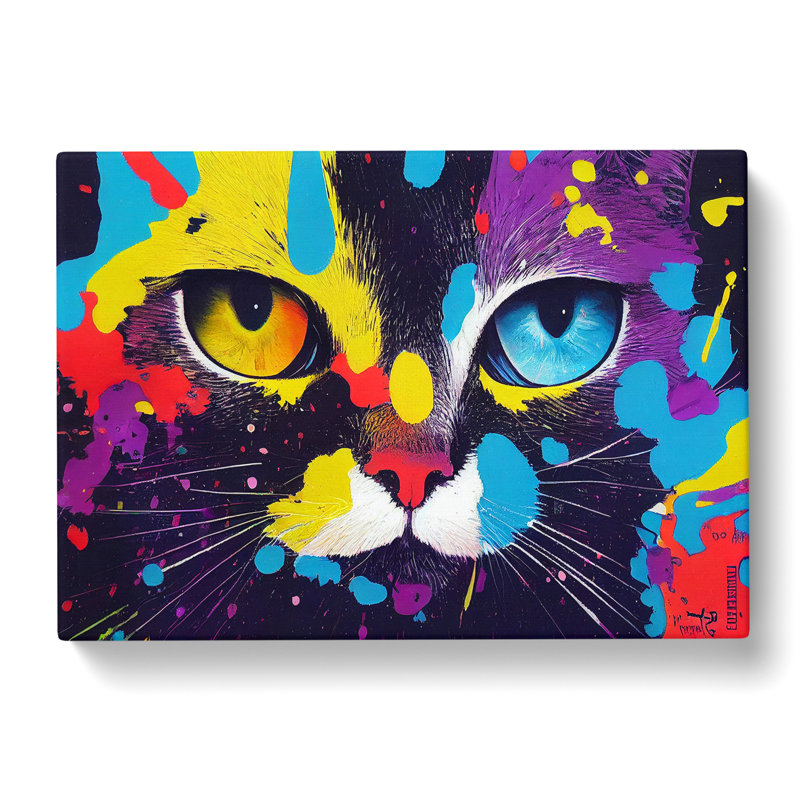 Cat Splash - Wrapped Canvas, 50cm H x 76cm W x 3cm D