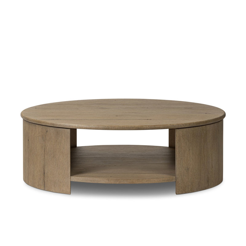 Table basse simple en bois massif Lovella, Chêne flottant