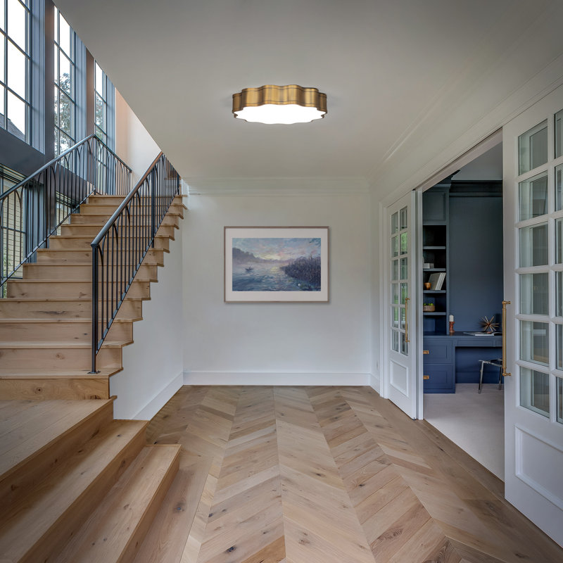 Plafonnier encastré à DEL à intensité variable pour éclairage de mur et de plafond Vaughan, Laiton vieilli