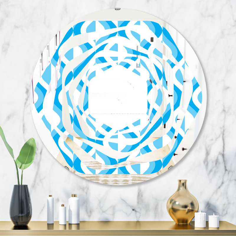 Miroir mural sans cadre à motif abstrait VI Whirl, H 23,6 po x l 23,6 po