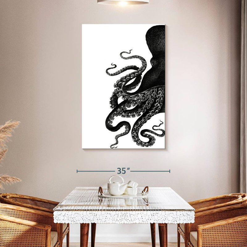 Brampt Octopus Black And White I, 48" H x 32" W