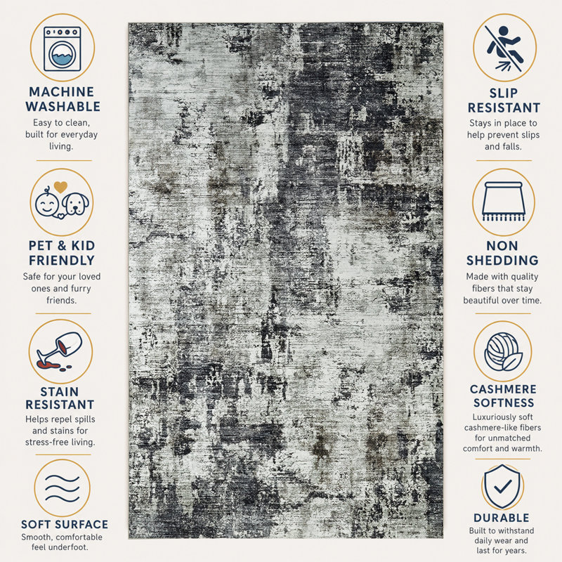 Atilio Vintage Look Shag Area Rug, Rectangle 160 x 230 cm