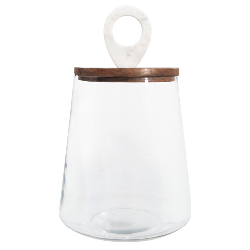 Glass Storage Jar, 15" H x 9" W x 9" D