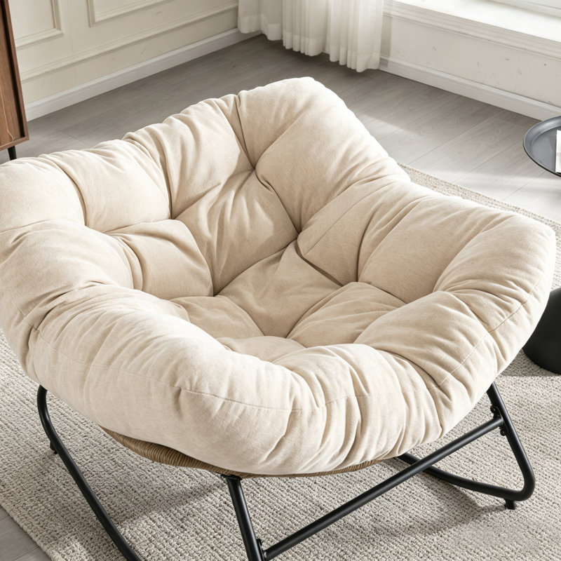 Steel Rocking Chair, Beige