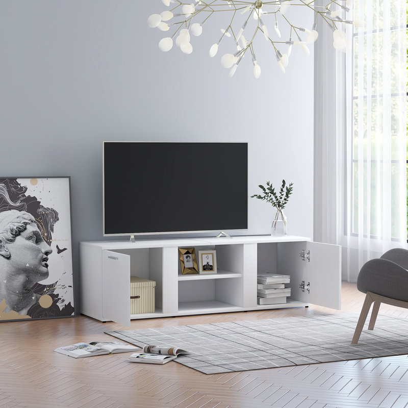 Agnete Unfinished TV Stand for TVs up to 55", White