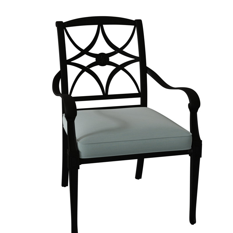 Wiltshire Outdoor Dining Armchair, Textured Black, 19.25", Brisa Lasso Distressed