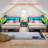 Daybed With 2 Underneath Storage Drawers And Charging Station, L-shape Corner Bed Frame With Storage Bookcase And Led Lights For Living Room, Bedroom & Guest Room-151470849-151470851