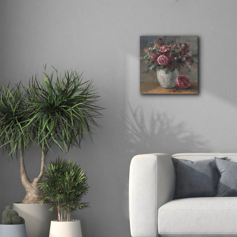 «Moody Rich Fall Florals» par Danhui Nai, art mural sur toile, H 18 po x l 18 po