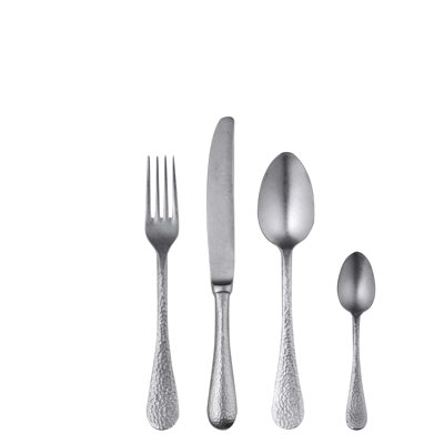 Epoque Flatware Set with H/H Knives - 24 Pieces - Pewter
