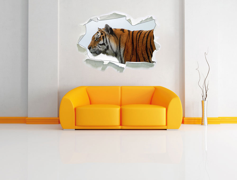 Schöner Tiger mit weißem Hintergrund Wandsticker