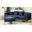 Canapé modulaire 3 places avec accoudoirs carrés en chenille 3 places, bleu, avec rangement-1617571010