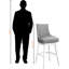 Tabouret de bar à quatre pieds blanc et gris Walter (ensemble de 2), H 45,23 po x l 20,3 po x P 19,6 po