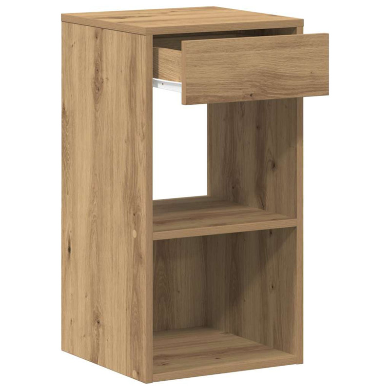 Rontavius 35cm W Manufactured Wood Bedside Table, Black Oak, Individual