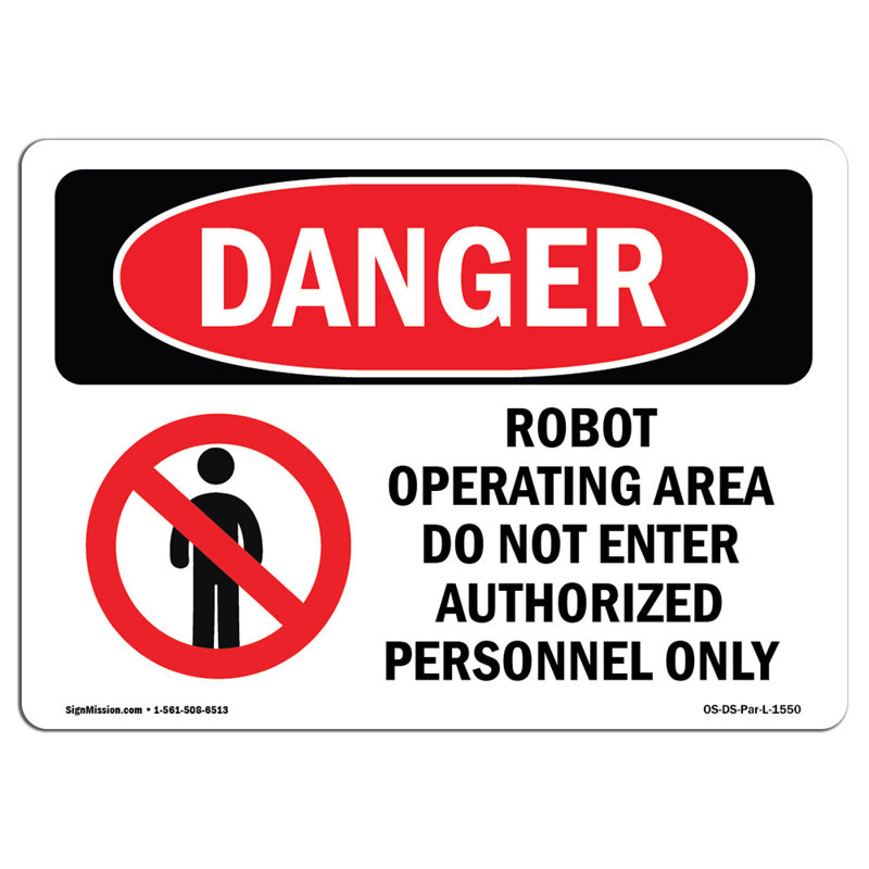 Panneau de danger OSHA, 12" H x 18" W x 0.1" D