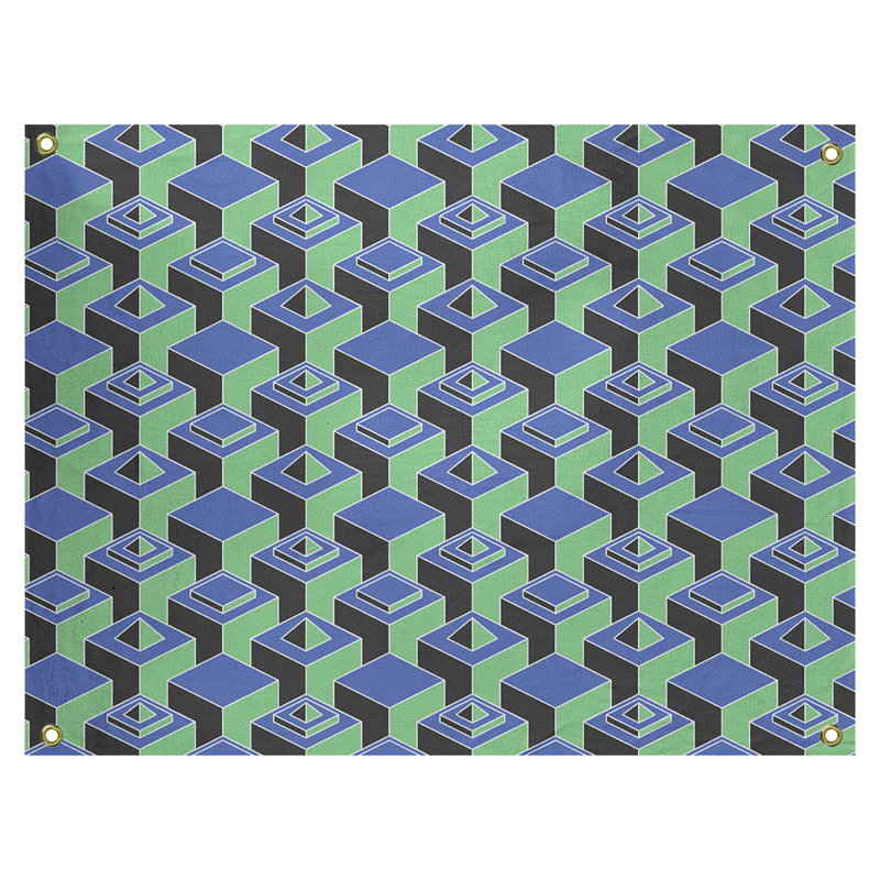 Tapisserie, H 59 po x l 80 po, Bleu/vert
