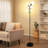 Modern Tree Floor Lamp With 4 Light Bulbs , Black Standing Lamp With Frosted Glass Shade For Living Room & Bedroom-680184488