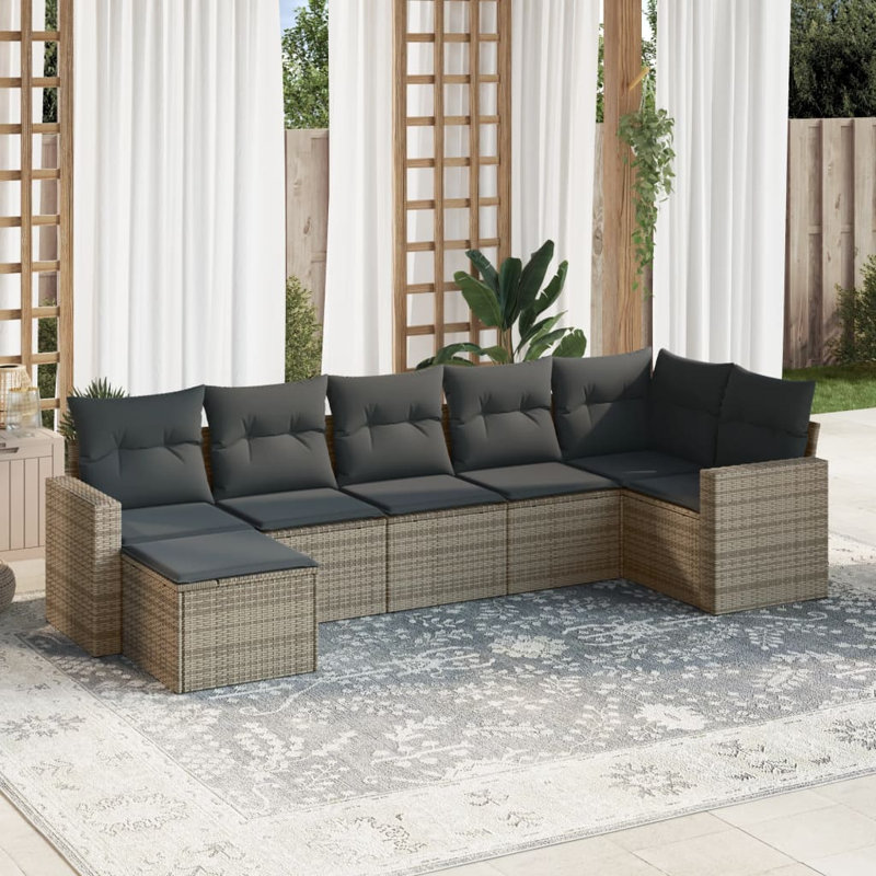 Grand canapé modulaire en rotin PE Vidaxl