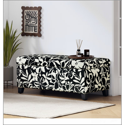 Repose-pieds de luxe avec choix de confort, fonctions multiples, design classique et coins confortables avec tissu à motif floral, charnières à fermeture en douceur, repose-pieds et siège multifonctionnels pour le salon, compartiment caché pour la ch