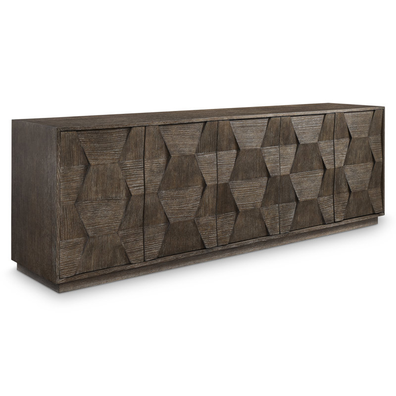 Linea Media Console, Linea - Cerused Charcoal Finish