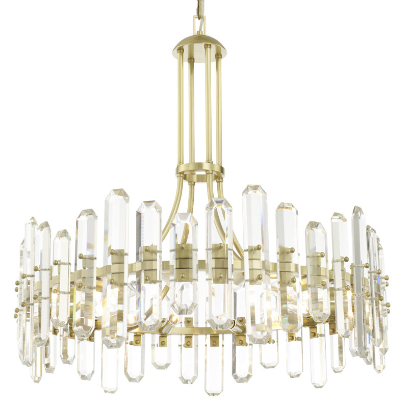 Demitrius Dimmable Drum Chandelier, Aged Brass, 8