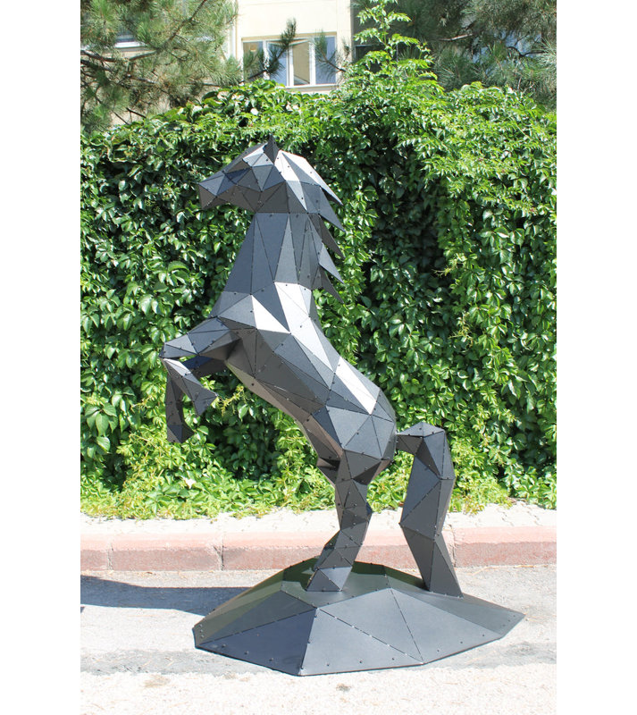 Statue de cheval cabré - XXL, XXL, Black