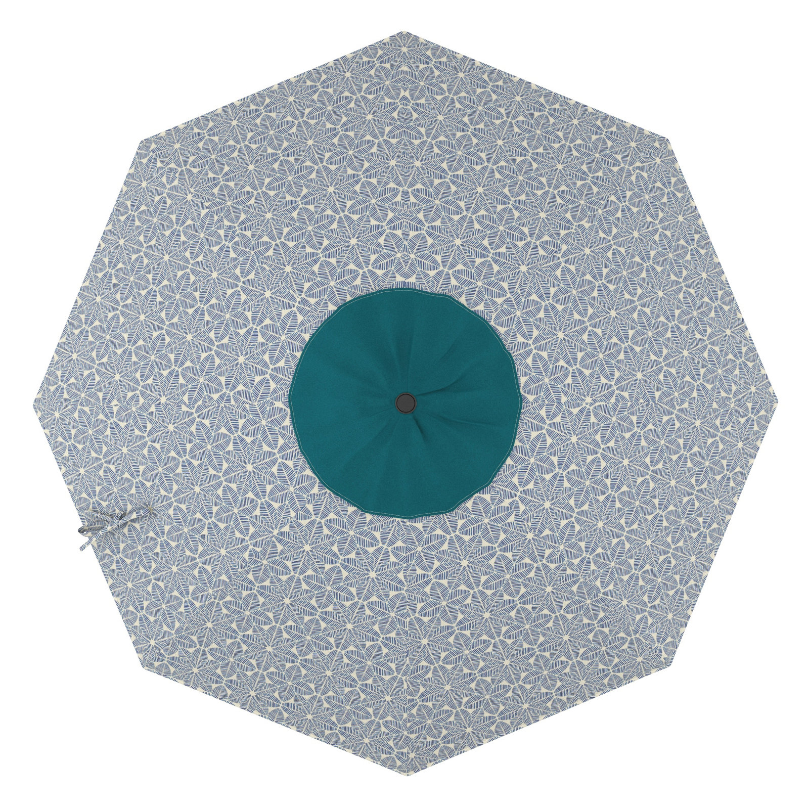 Santana 108'' Outdoor Umbrella, Palmetto Azure - Pacifica Premium, Gray