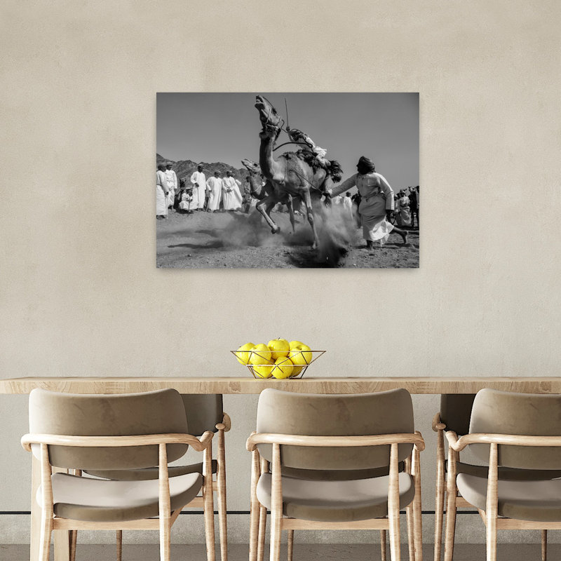 Reproduction d'art dynamique de paysage de chameaux, H 24 po x l 36 po