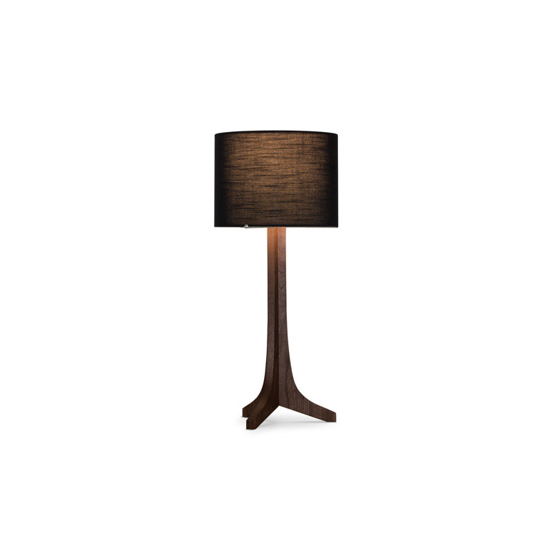 Nauta Floor Lamp, Brushed Aluminum/Dark Stained Walnut/Black, Black Amaretto
