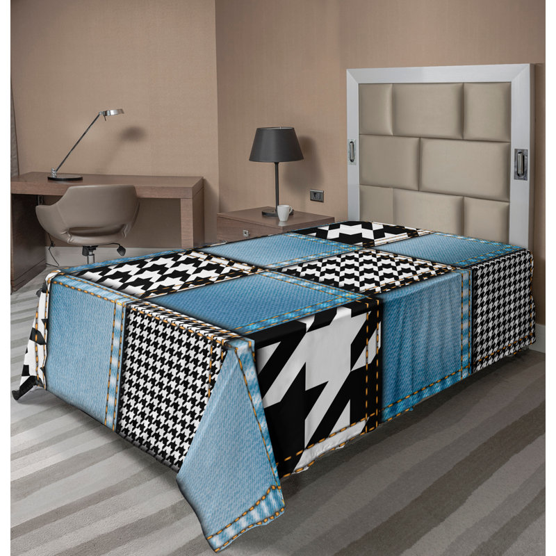 Multicolore Ambesonne, Drap plat pour lit simple
