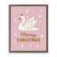Cadre flottant rose avec cygne joyeux Noël, design par Jessica Beck-752787834-752787783