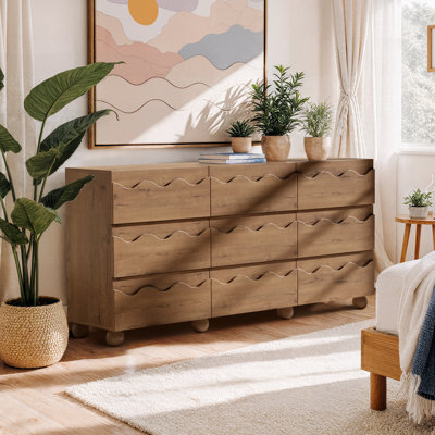 9 Drawer 63" W Circular Ripple Dresser