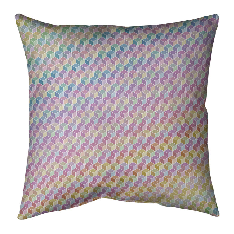 Coussin en coton, H 14 po x l 14 po, Pas de bourre, Noir / Rose