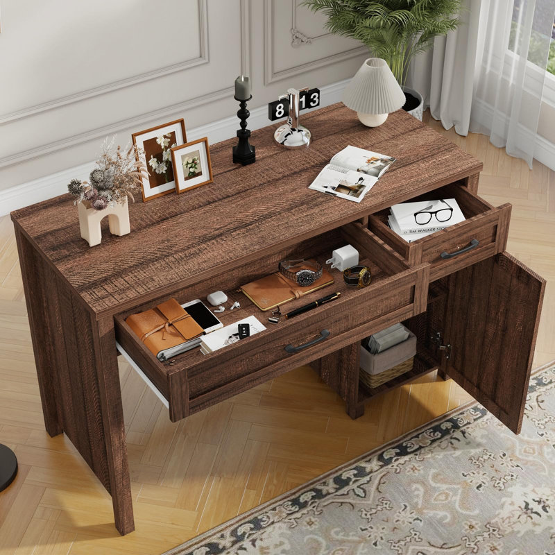 Farmhouse 47" Executive Desk, Red brown