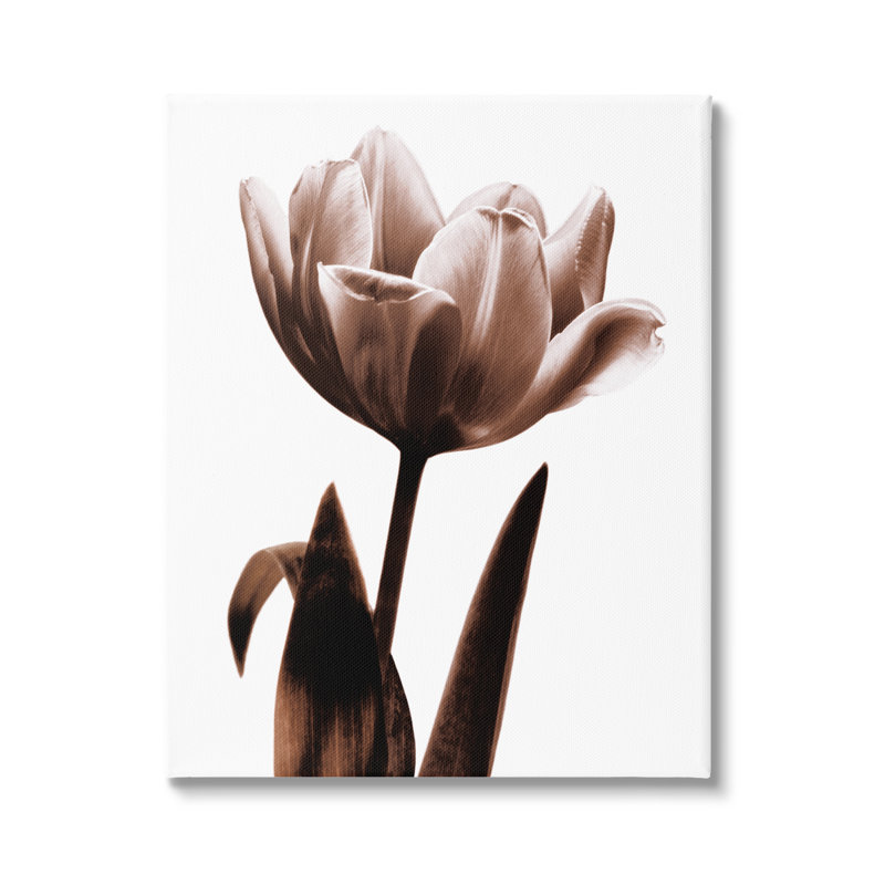«Blooming Tulip Silhouette Floater» par Caroline Kelly, H 40 po x l 30 po x P 1,5 po, Toile tendue
