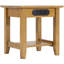 Table de bout en bois massif avec station de charge, noyer clair