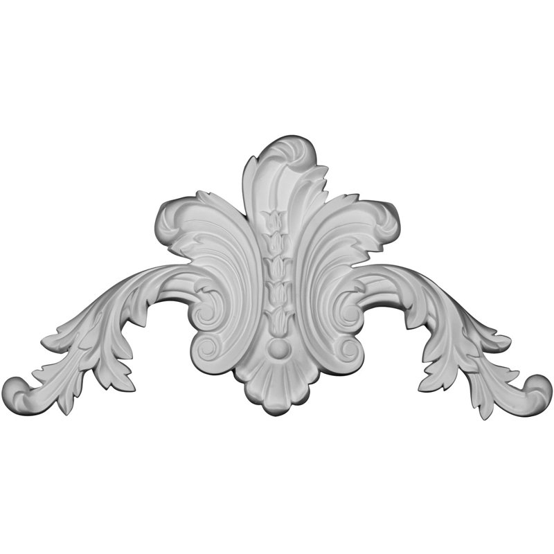 Beaded 13.5'' H x 18.5'' W x 1.5'' D Urethane Onlay Scroll