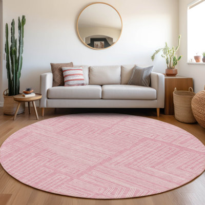 Tapis lavable intérieur / extérieur rose Clayra 