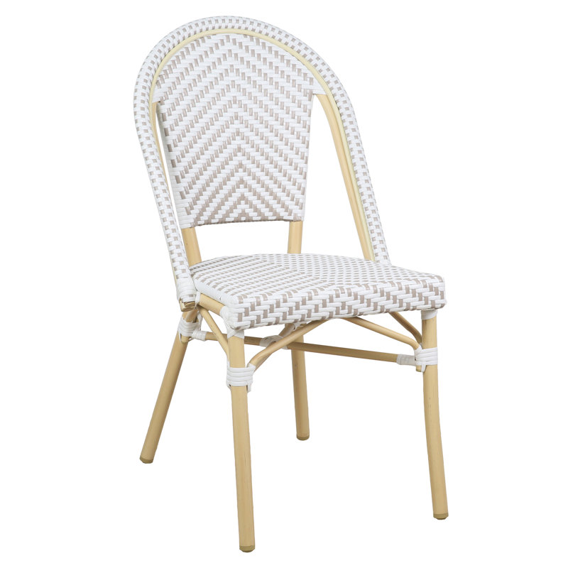 Cato Stacking Patio Dining Side Chair, Gray