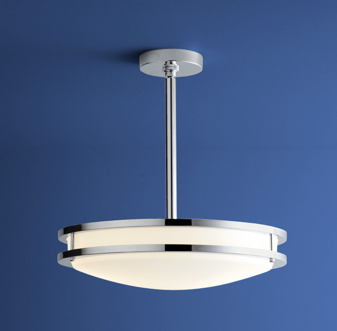 Luminaire suspendu inversé 2 lumières Oracle, Chrome poli