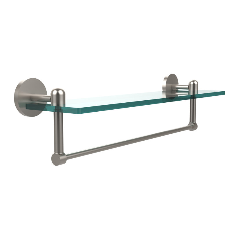 Itzhak Bracket Shelf with Towel Bar, 22", Unlacquered Brass