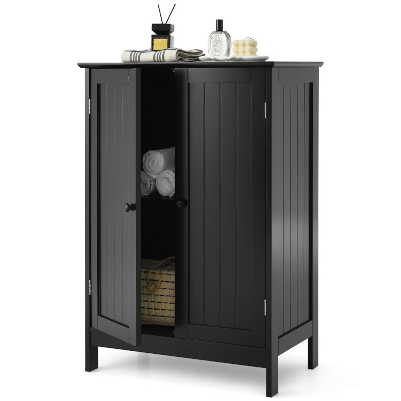 Armoire de salle de bain autoportante, Noir