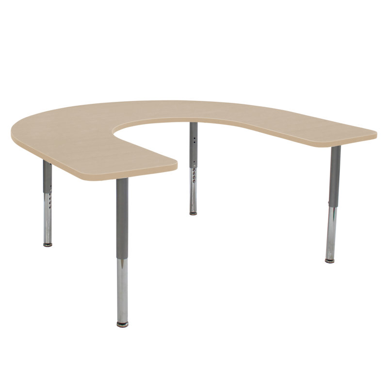 Table d'activité avec pieds réglables La Madera, Érable / argent, Super, Argent