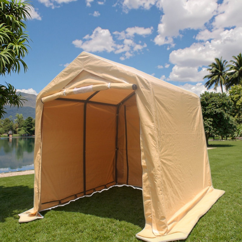 Abri de rangement pour abri de jardin 7x12pi avec 2 portes et évents à enroulement pour voiture