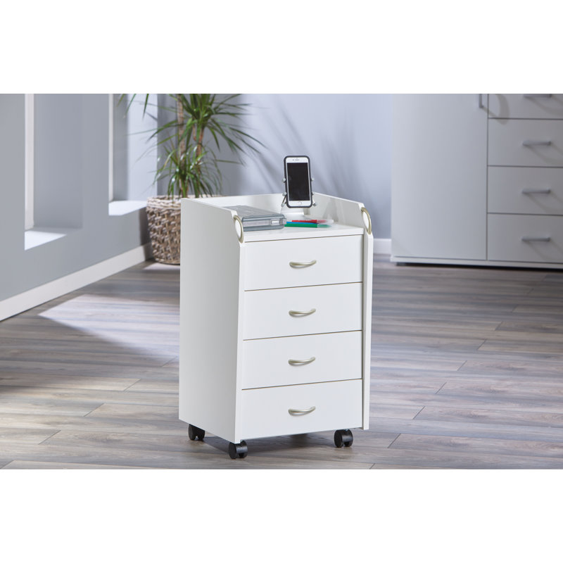 Pronti 4 Drawer Filing Cabinet, White