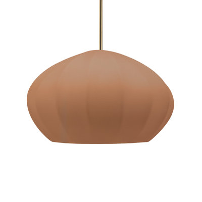 Radiance - Luminaire suspendu ovale cannelé 1 lumière - Adobe - Laiton antique - Ampoule remplaçable - Tige rigide